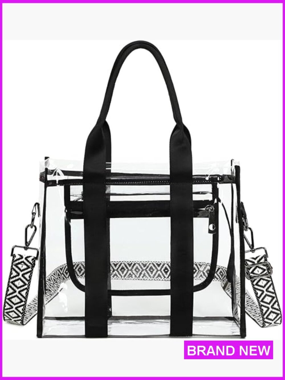 Clear Tote Bag Stadium Approved Crossbody Purse for Concerts Work Beach